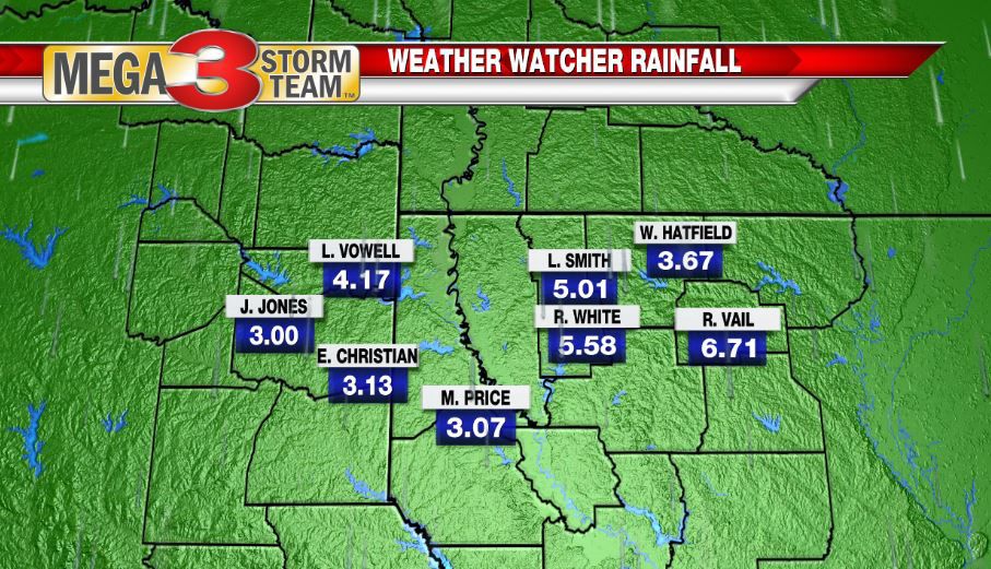 Central ArkLaTex Rain Reports